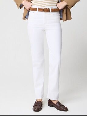 J.Crew Mid-Rise Straight Jeans in All-Day Stretch White Size 26